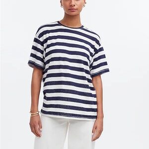 Madewell Linen-Blend Crewneck Oversized Tee